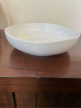 Large 13” West Elm  Organic Serving Bowl White